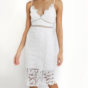 White Lace Midi Dress